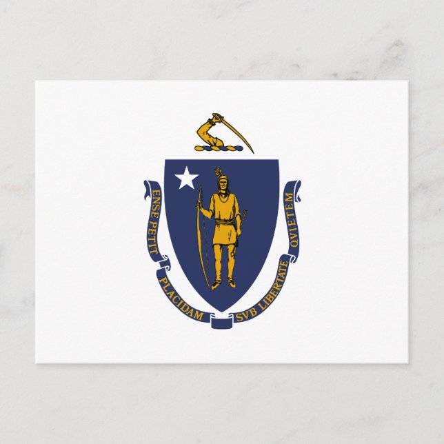 Carte Postale Drapeau d'État du Massachusetts (Devant)
