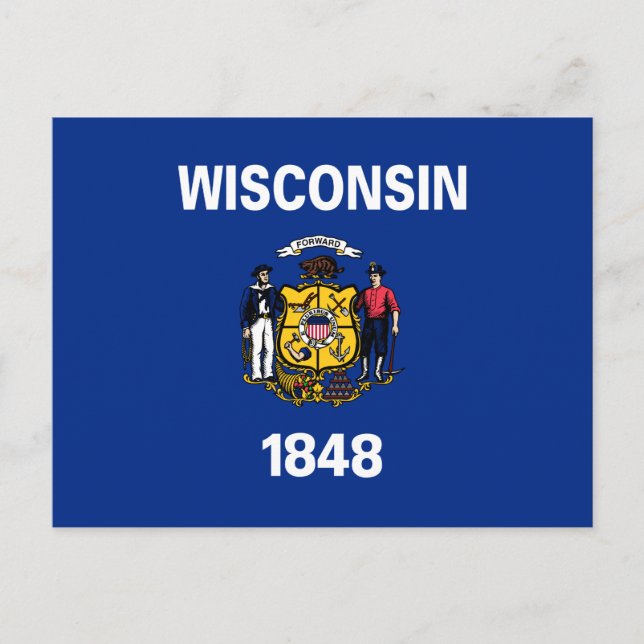 Carte Postale Drapeau d'État du Wisconsin (Devant)