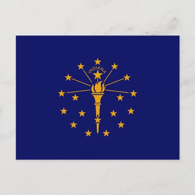 Carte Postale Drapeau d'état Indiana (Devant)