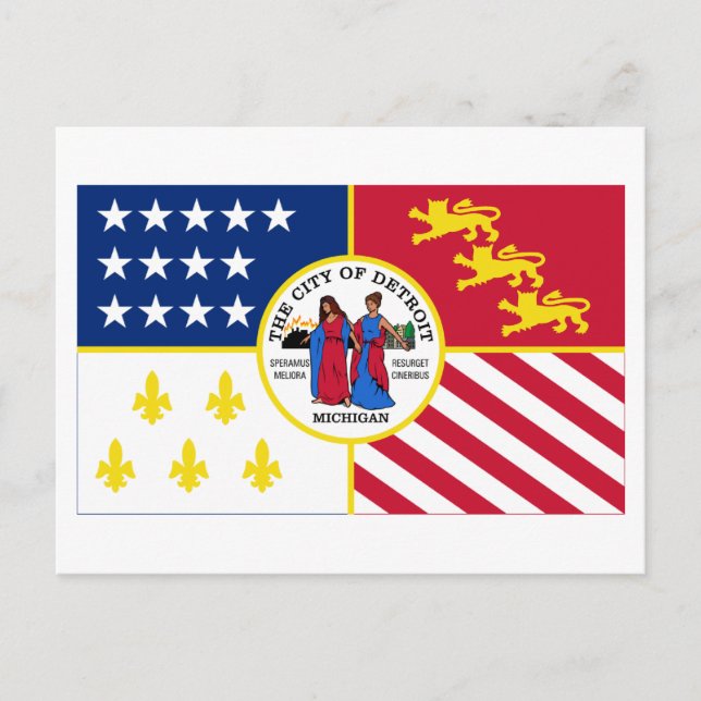 Carte Postale Drapeau Détroit (Devant)