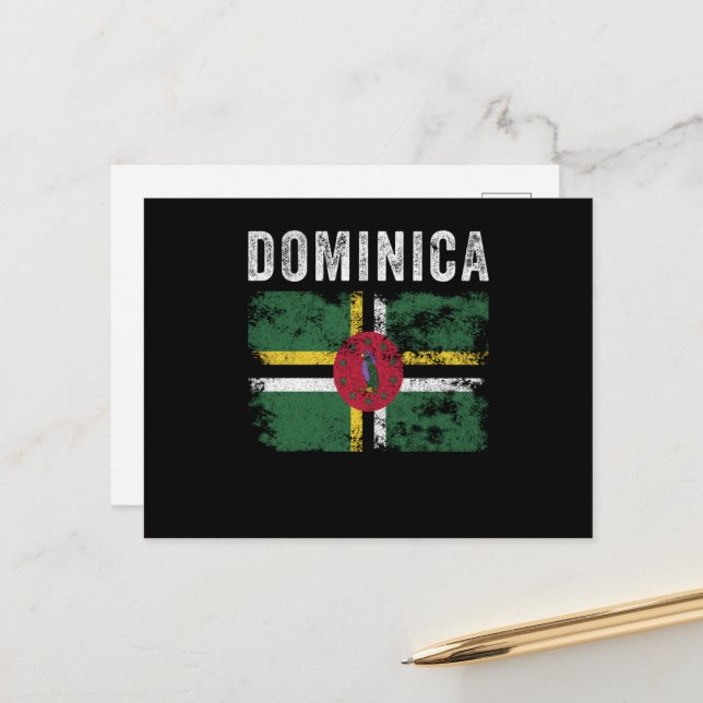 Carte Postale Drapeau dominicain en détresse Drapeau dominicain (Devant/Arrière en situation)