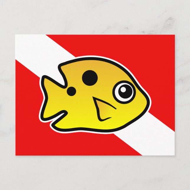 Carte Postale Drapeau Drapeau de plongée Damselfish (Devant)