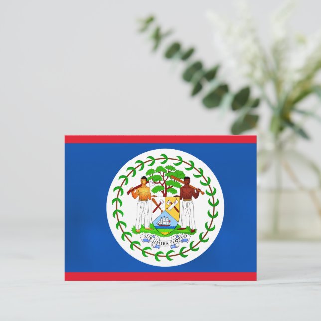 Carte Postale Drapeau du Belize (Debout devant)