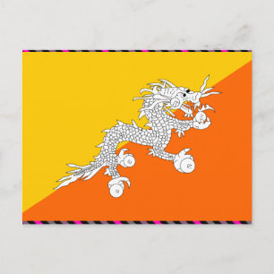 Carte Postale Drapeau du Bhoutan