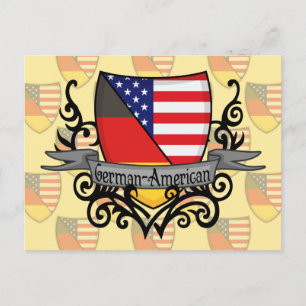 Carte Postale Drapeau du bouclier allemand-américain