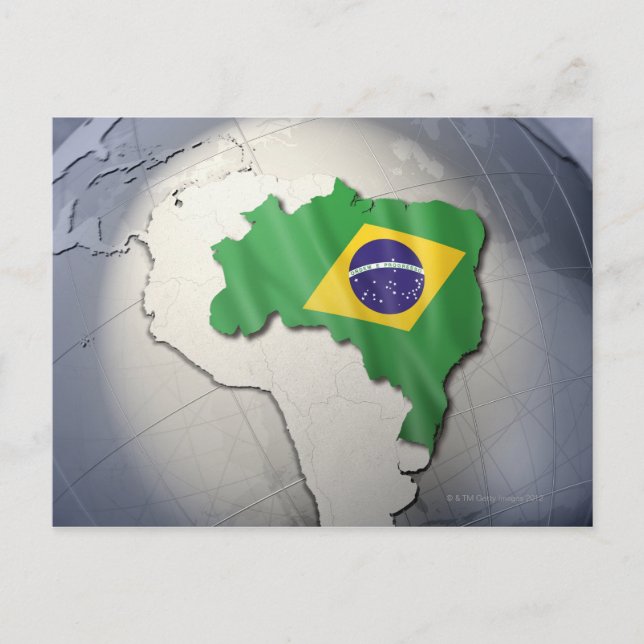 Carte Postale Drapeau du Brésil (Devant)