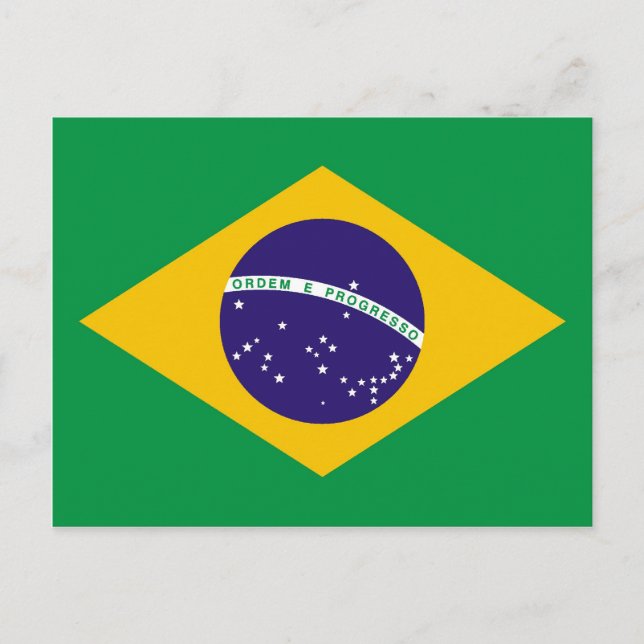 Carte Postale Drapeau du Brésil Bandeira do Brasil (Devant)
