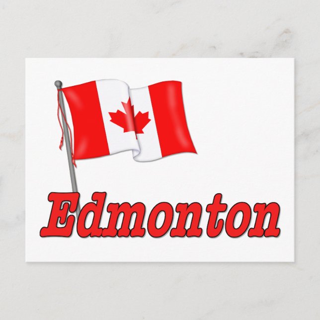 Carte Postale Drapeau du Canada - Edmonton (Devant)