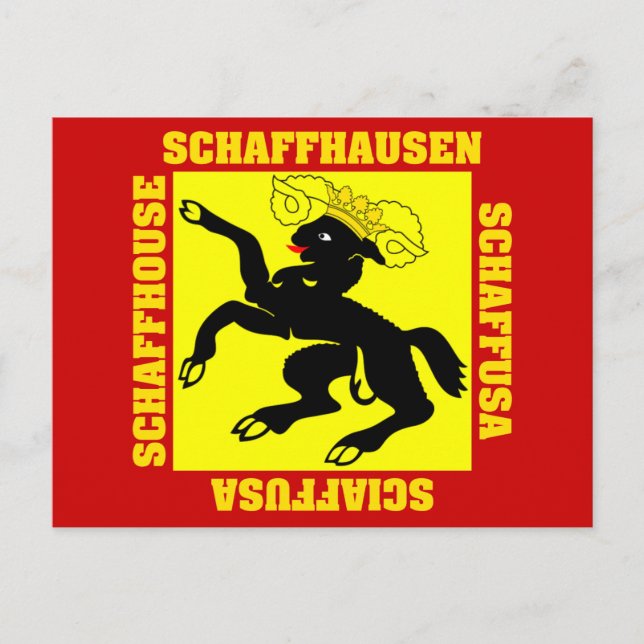 Carte Postale Drapeau du canton de Schaffhouse en Suisse (Devant)