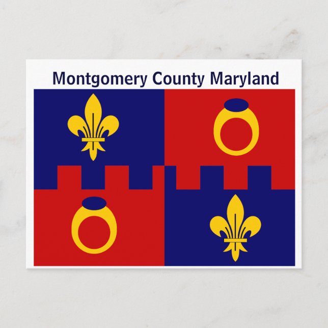 Carte postale : Drapeau du comté de Montgomery dan (Devant)