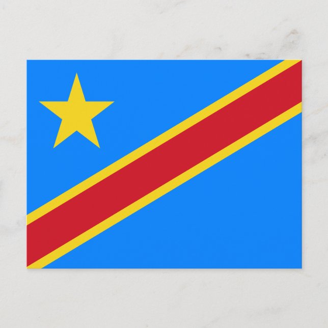 Carte Postale Drapeau du Congo Kinshasa (Devant)