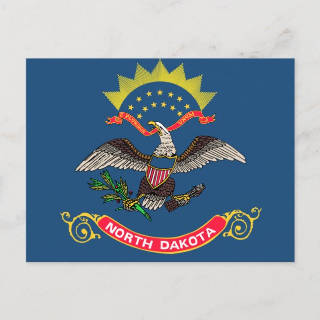 Carte Postale Drapeau du Dakota du Nord (Devant)