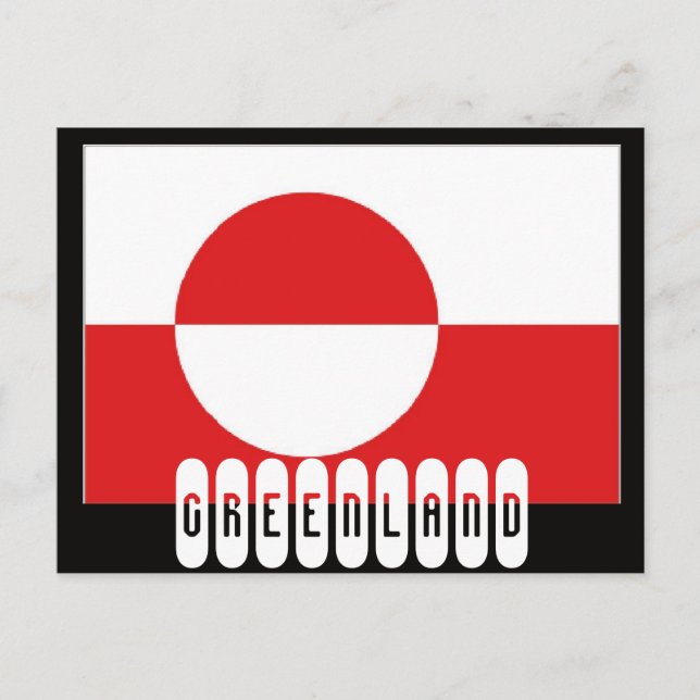 Carte Postale Drapeau du Groenland (Devant)