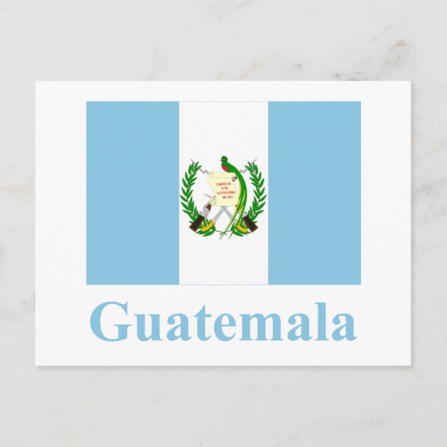 Carte Postale Drapeau du Guatemala avec nom (Devant)