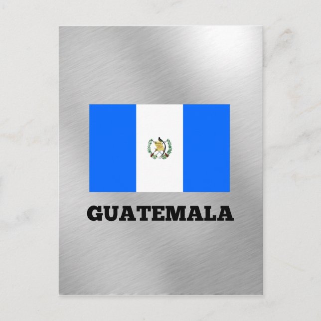 Carte Postale drapeau du Guatemala, étiqueté (Devant)