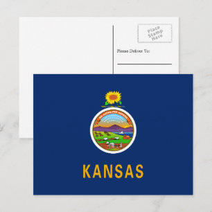 Carte Postale Drapeau du Kansan, Drapeau du Kansas