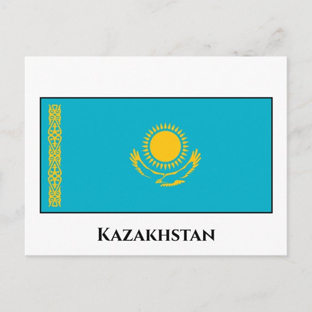 Carte Postale Drapeau du Kazakhstan (Devant)