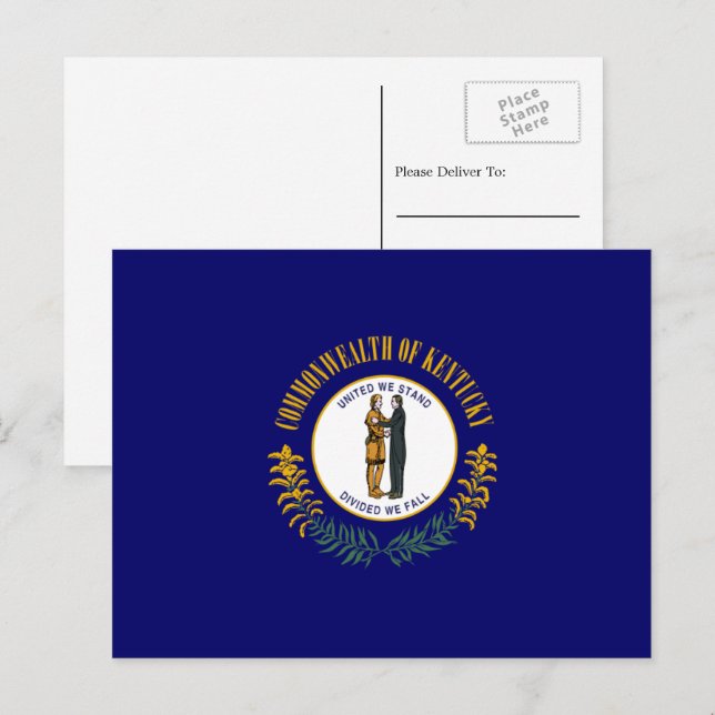 Carte Postale Drapeau du Kentuckian, Drapeau du Kentucky (Devant / Derrière)