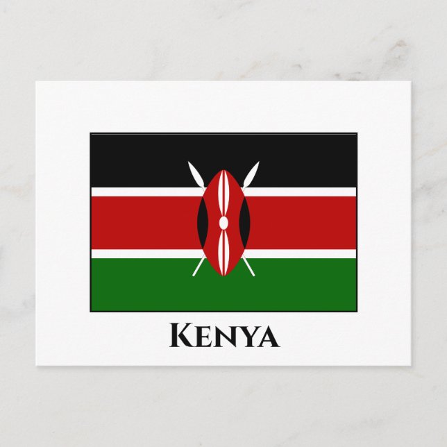 Carte Postale Drapeau du Kenya (Devant)