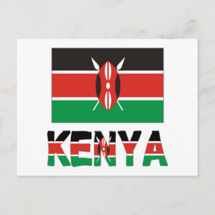 Carte Postale Drapeau du Kenya et du Kenya