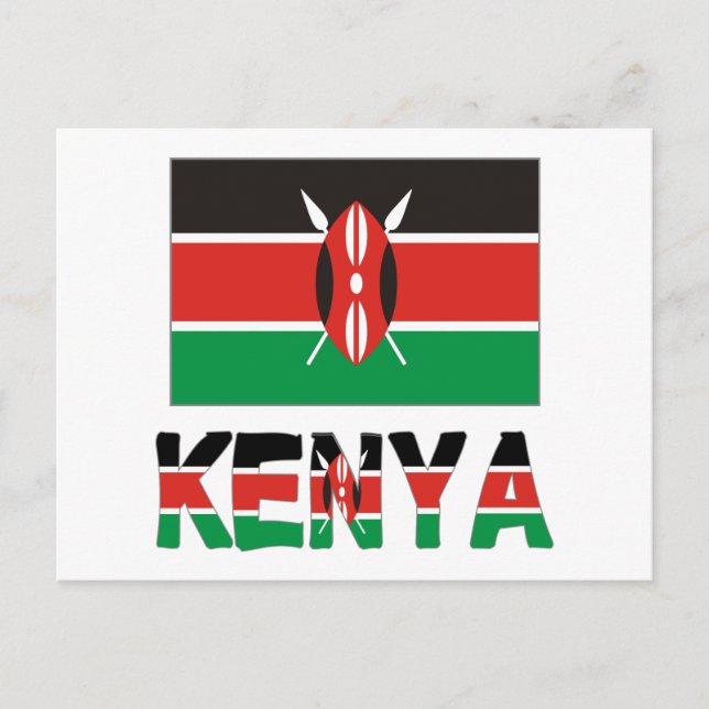 Carte Postale Drapeau du Kenya et du Kenya (Devant)