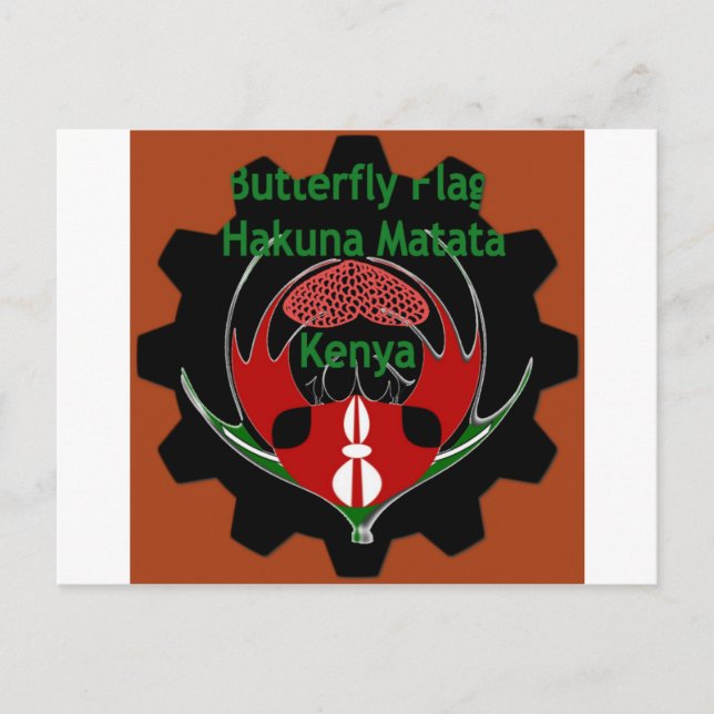 Carte Postale Drapeau du Kenya - Hakuna Matata Patriotic (Devant)