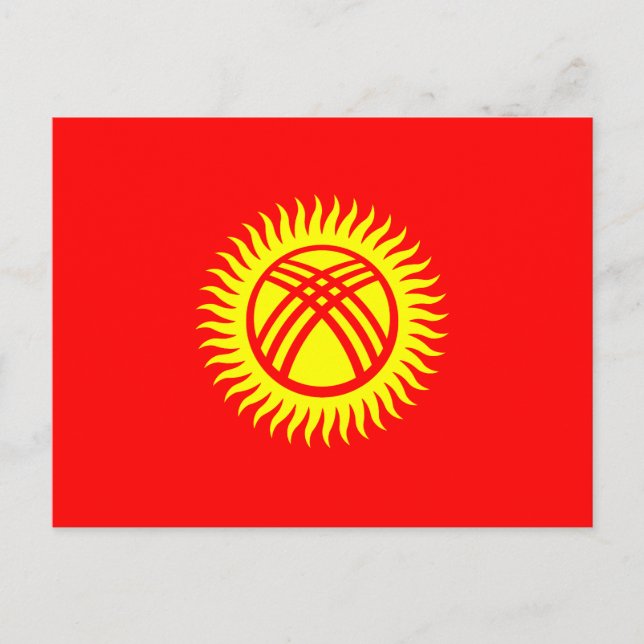 Carte Postale Drapeau du Kirghizistan (Devant)