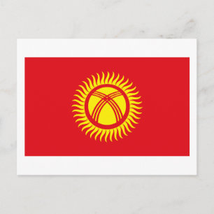 Carte postale drapeau du Kirghizistan