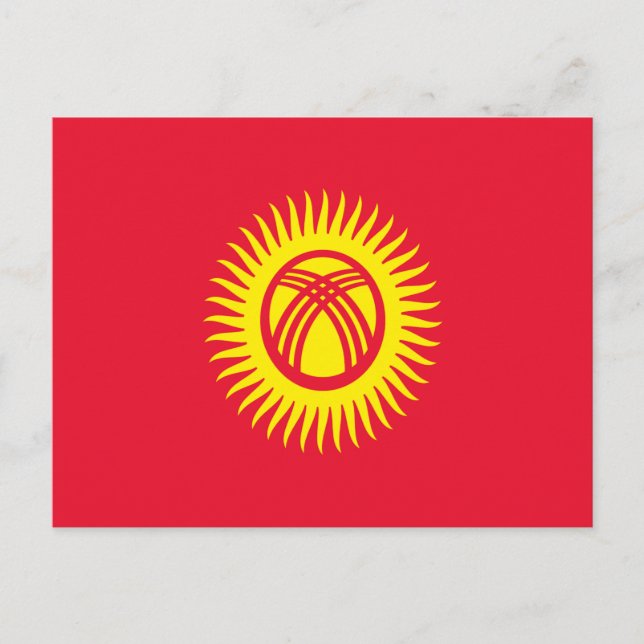 Carte Postale Drapeau du Kirghizistan (Devant)