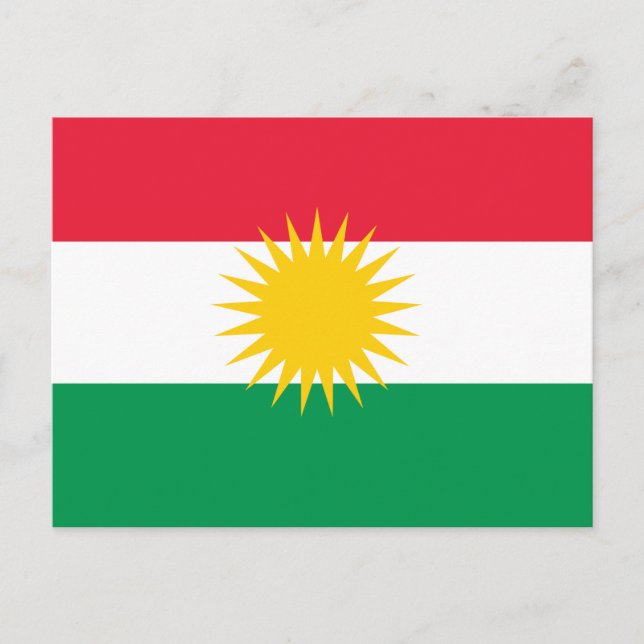 Carte Postale Drapeau du Kurdistan (Devant)