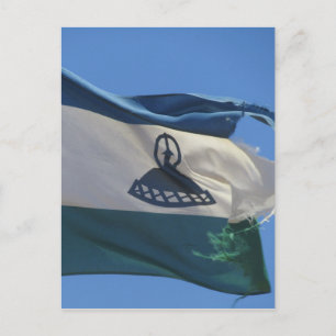 Carte Postale drapeau du lesotho déchiré