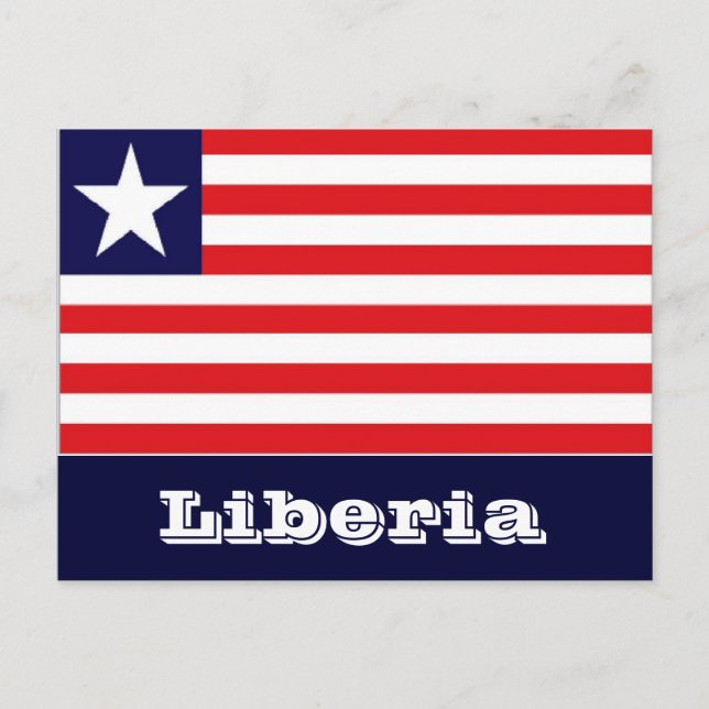Carte Postale Drapeau du Libéria (Devant)