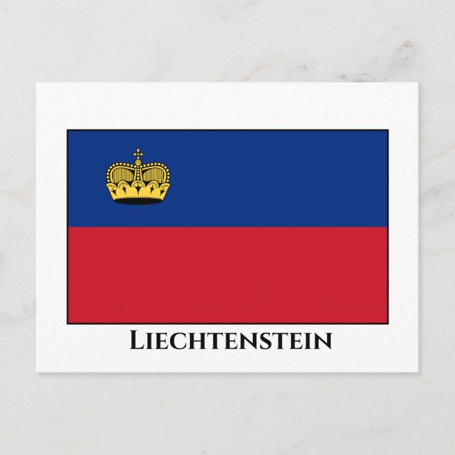 Carte Postale Drapeau du Liechtenstein (Devant)