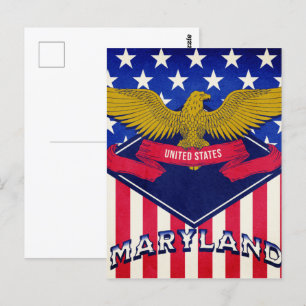 Carte Postale Drapeau du Maryland USA