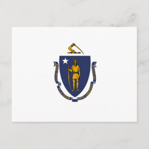 Carte Postale Drapeau du Massachusetts