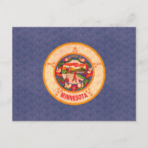 Carte Postale Drapeau du Minnesotan Motif vintage