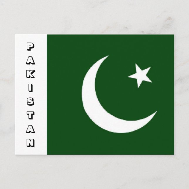 Carte Postale Drapeau du Pakistan (Devant)