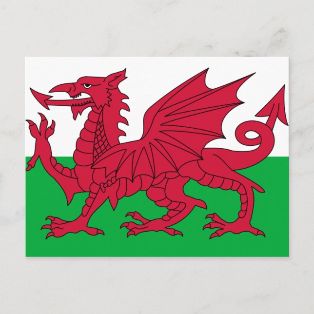 Carte Postale Drapeau du Pays de Galles (Devant)