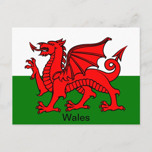 Carte Postale Drapeau du Pays de Galles (Devant)
