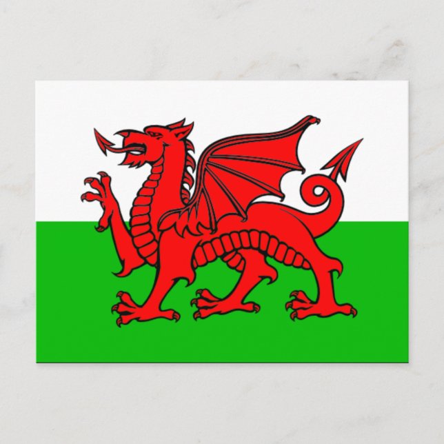 Carte Postale Drapeau du Pays de Galles (Devant)