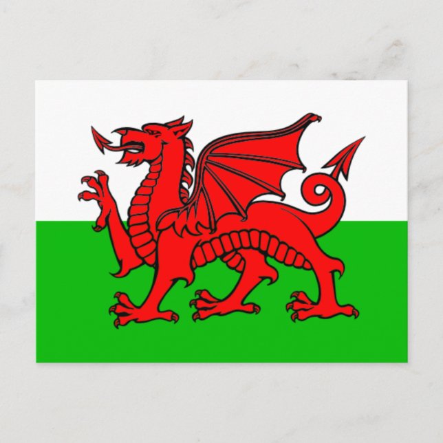 Carte Postale Drapeau du Pays de Galles (Devant)