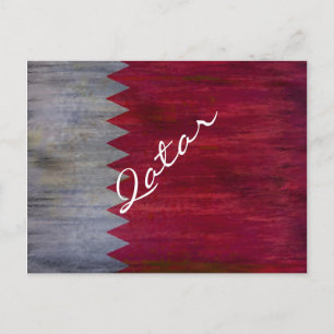 Carte Postale Drapeau du Qatar en détresse
