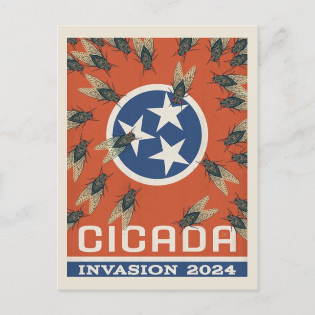 Carte Postale Drapeau du Tennessee Invasion du Canada (Devant)