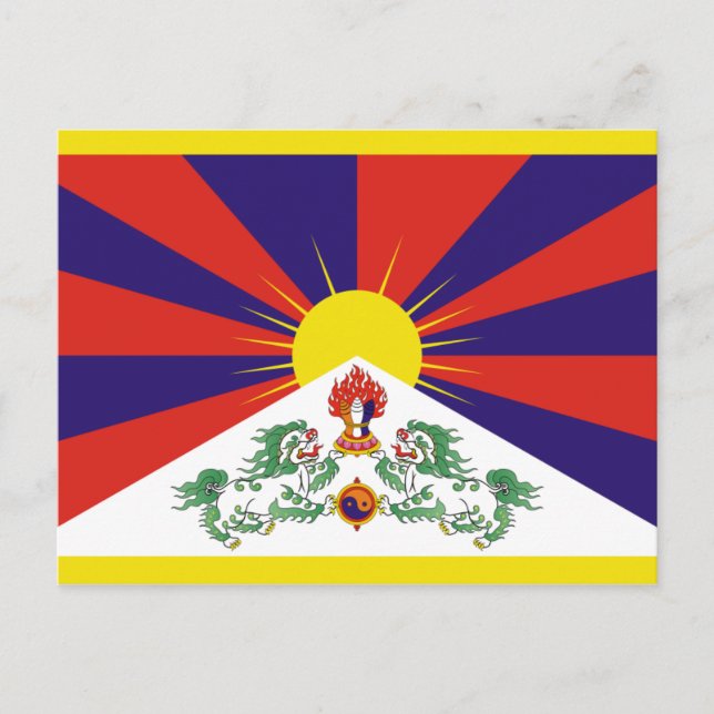Carte Postale Drapeau du Tibet libre (Devant)