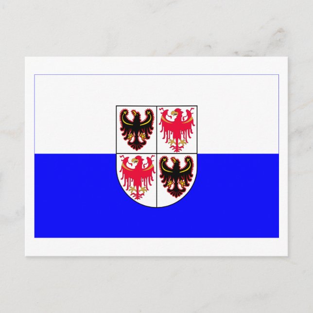 Carte Postale Drapeau du Trentin-Haut-Adige (Devant)