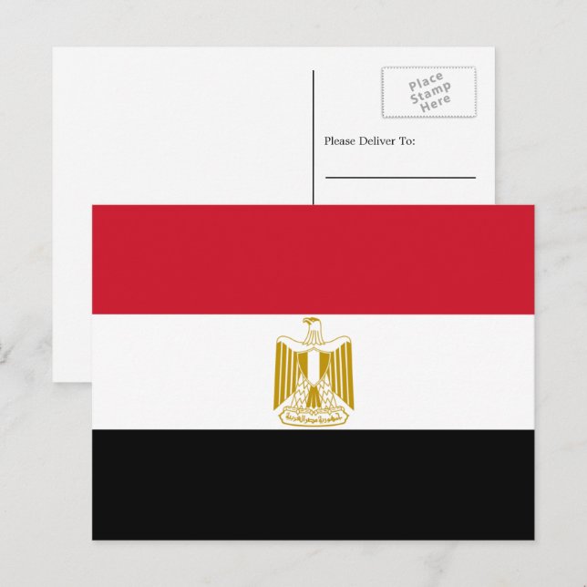 Carte Postale Drapeau égyptien, Drapeau égyptien (Devant / Derrière)