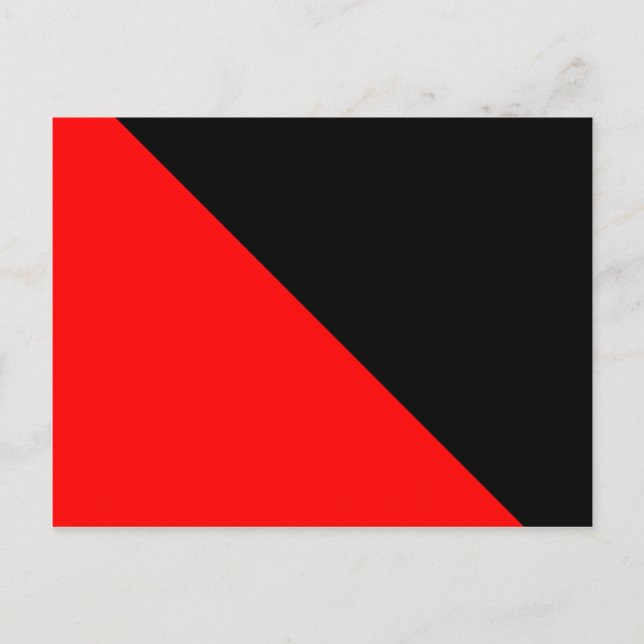 Carte Postale Drapeau en diagonale noir et rouge (Devant)
