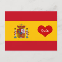 Drapeau espagnol avec coeur rouge - Espagne/Europe