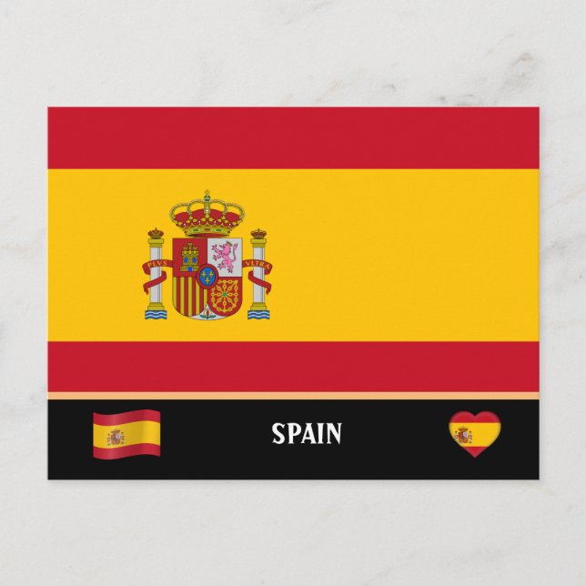 Carte Postale Drapeau espagnol et voyage en Espagne (Devant)
