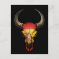 Drapeau espagnol Taureau sur noir